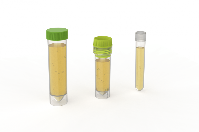 Colli-Pee collector tubes filled with urine
